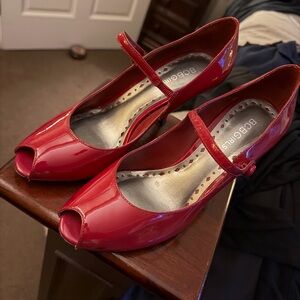 BCBGirls Glossy Red Mary Jane Heels